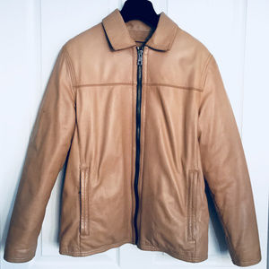 Andrew Marc Leather Jacket English Tan